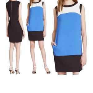 Kate Spade Maysie Colorblock White Blue Black Shift Sleeveless Dress